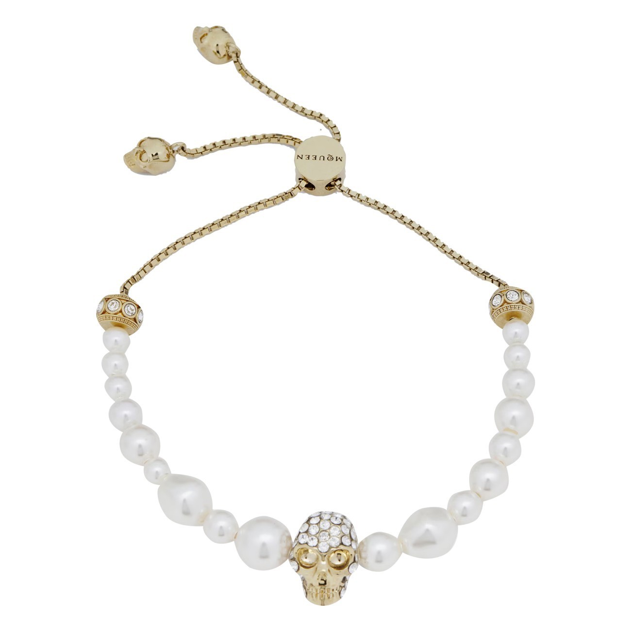 ブレスレット MCQUEEN SKULL FRIENDSHIP BRACELET WITH PEARL