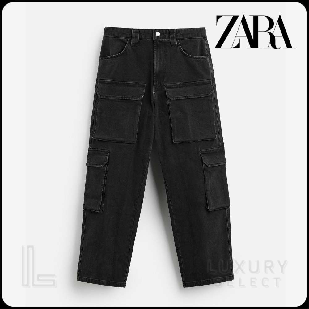 ★ZARA★ CARGO POCKET DENIM TROUSERS