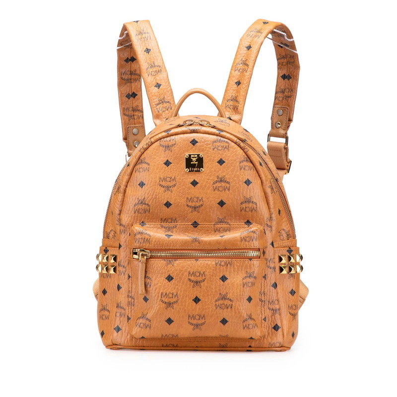 MCM ビセトス スタッズ レザー バックパック