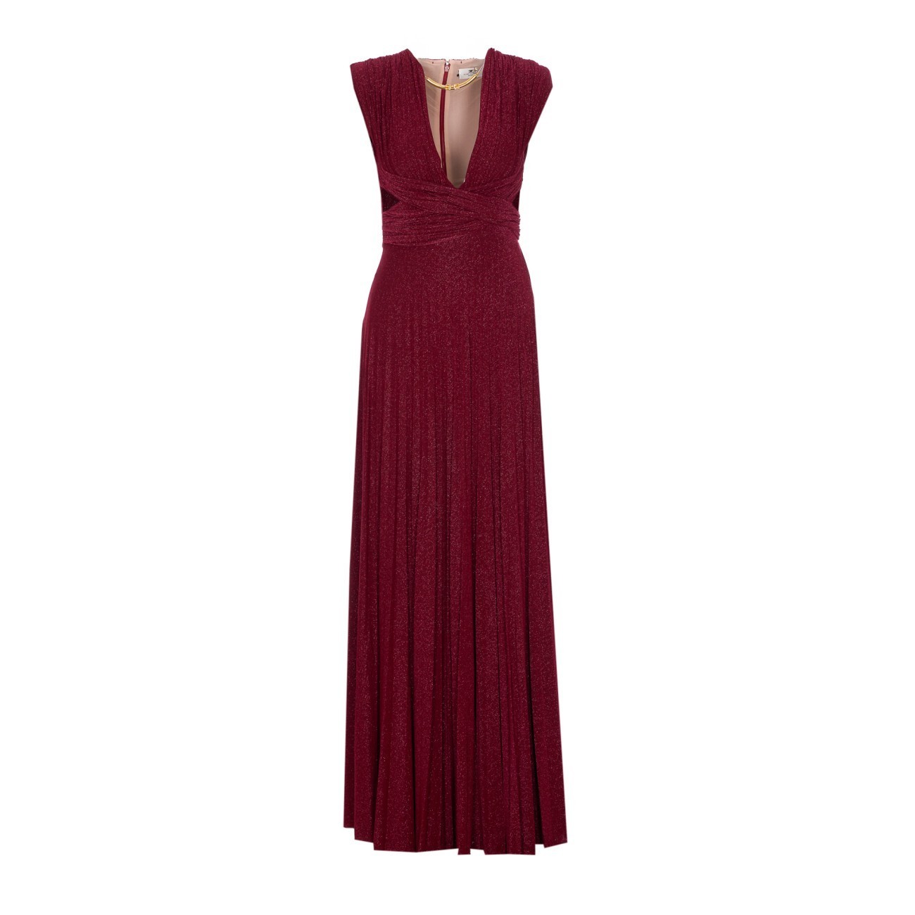パーティードレス ELISABETTA FRANCHI RED CARPET DRESS IN LUREX JERSEY