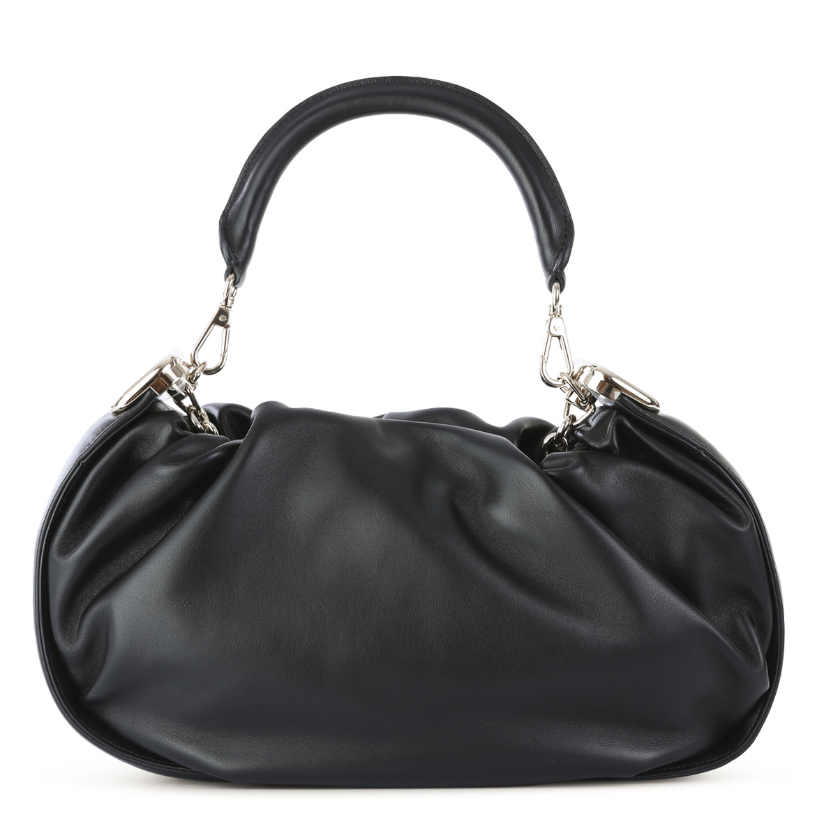 ハンドバッグ ROGER VIVIER BLACK LEATHER HOBO VIV' CHOC  BAG