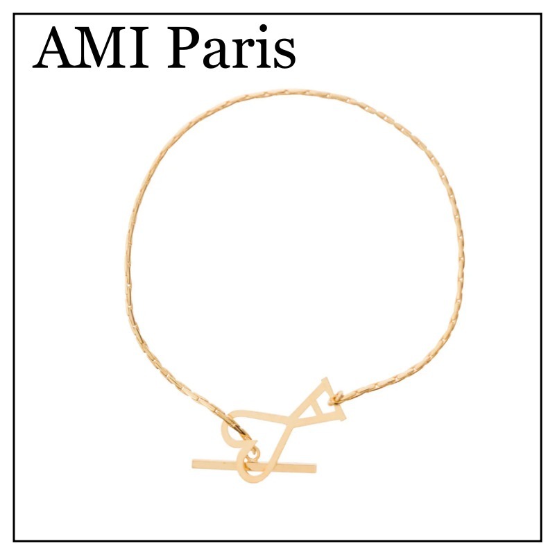 【関税込】◆AMI Paris アミパリ◆ハート プレート ブレスレット