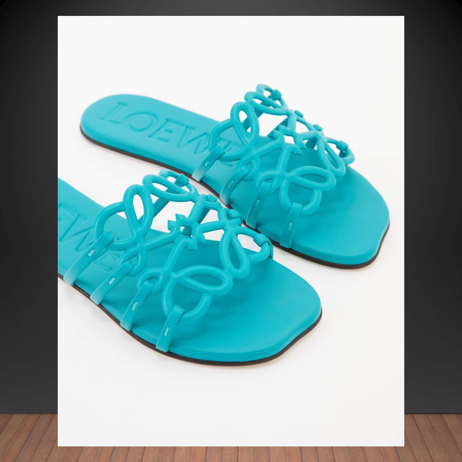 LOEWE**'Petal Anagram' Sandals**ターコイズ**EU37 (JP24)