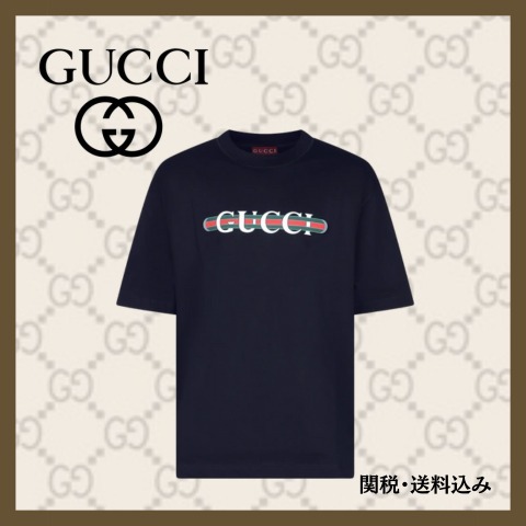 【GUCCI】 コットンジャージープリントTシャツ784361XJGTE1152