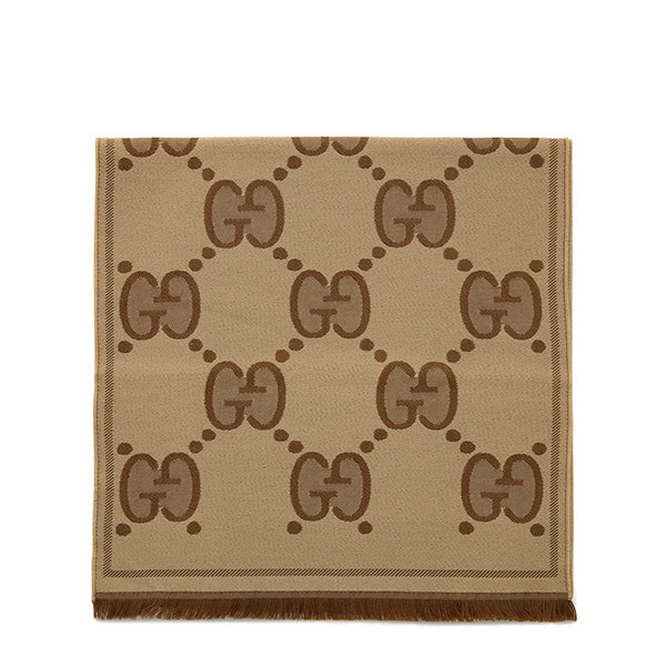 マフラー・ストール GUCCI 25SS Brown GG Jacquard Wool Muffler 581537 3G200 9764