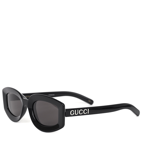 サングラス GUCCI Black Gray Lettering Oval Sunglasses GG1719S 001