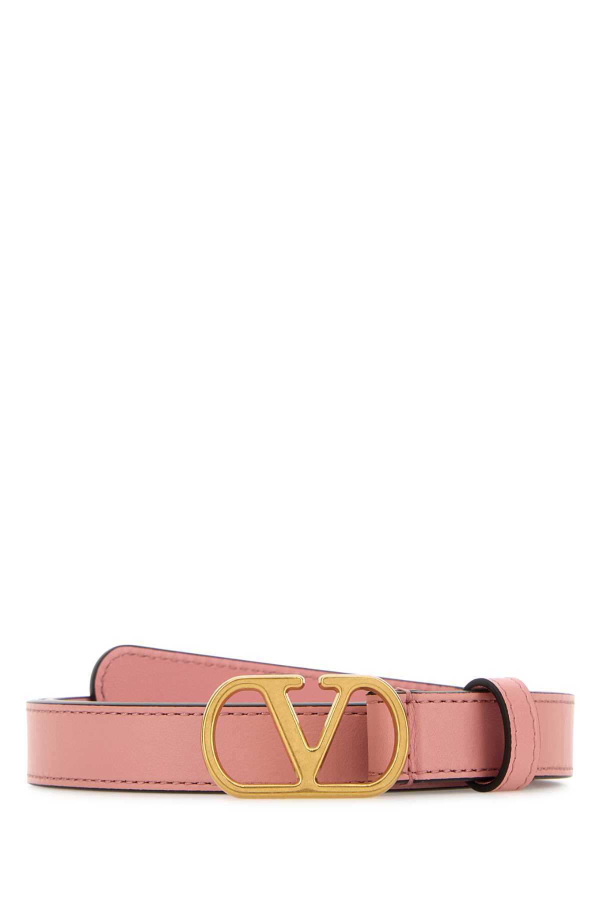 【関税&送料込】Valentino Garavani Pink Leather Vlogo Belt