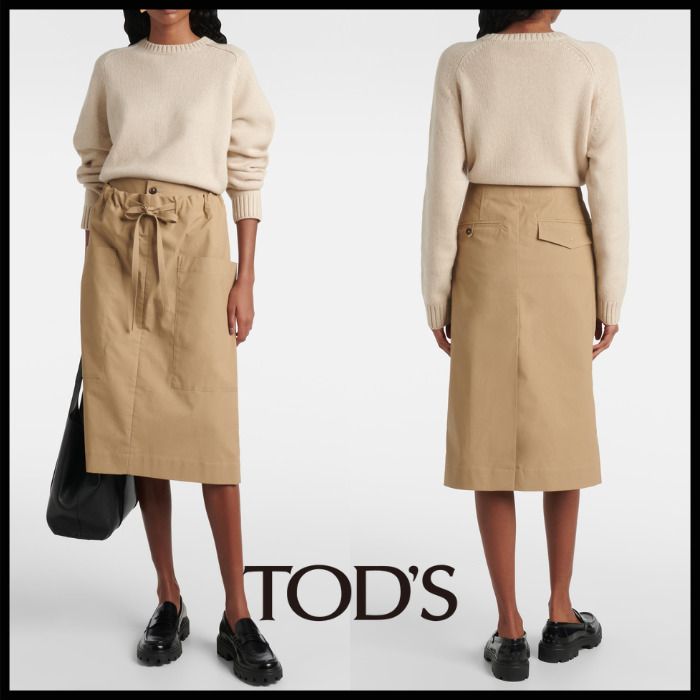 【洗練されたシルエット】TOD'S ミディスカート ラクな着心地