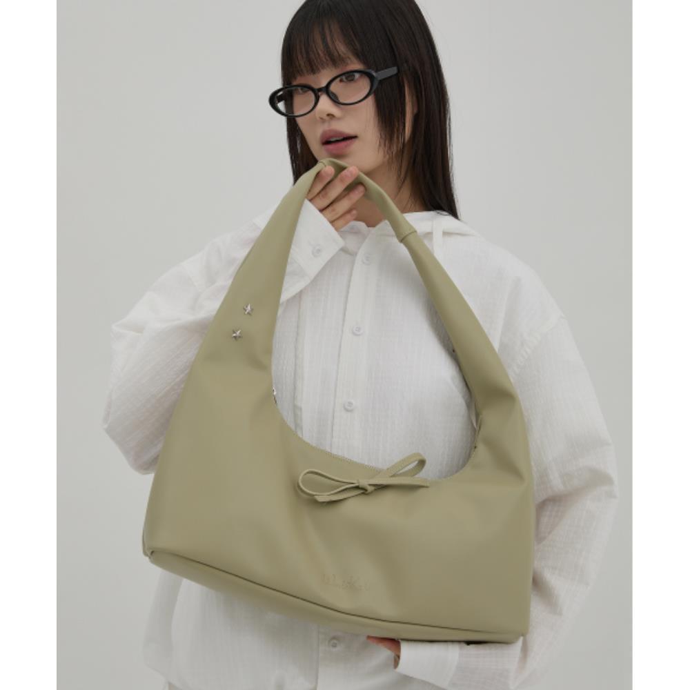 ★Wai Kei★ Artificial Leather Ribbon Hobo Bag Mint YKBE01AC