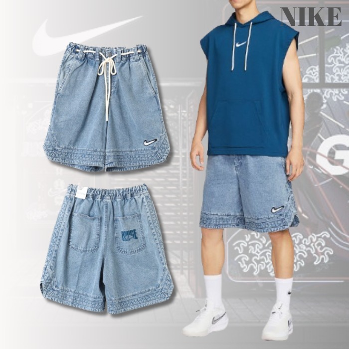 NIKE ショートパンツ デニム ウォッシュ加工 ルーズフィット