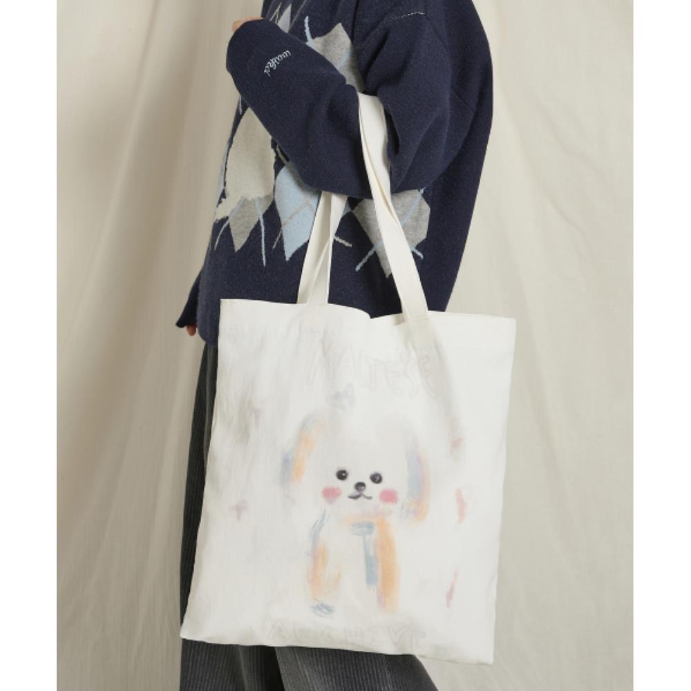 ★Wai Kei★ Oil Painting Maltese Eco Bag Ivory YKBD04AC10-1
