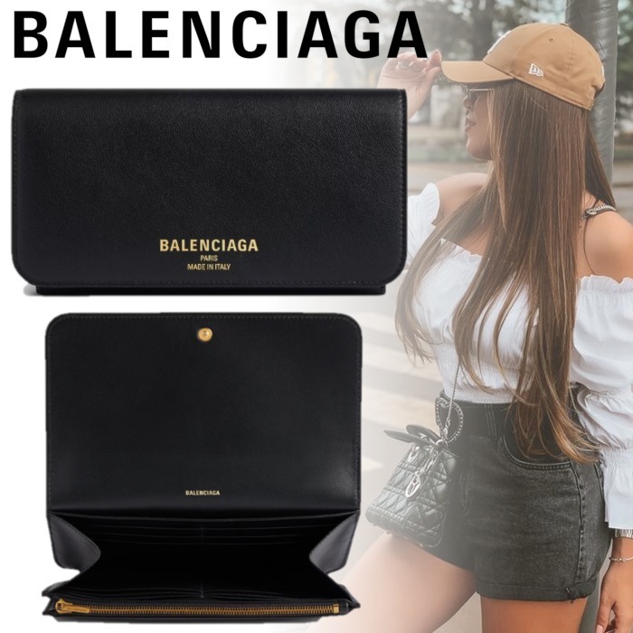 国内直営**BALENCIAGA**コインパース付 薄型ウォレット