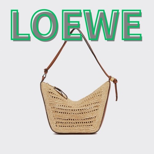 LOEWE ベージュ ミニハンモック ホーボーバッグ