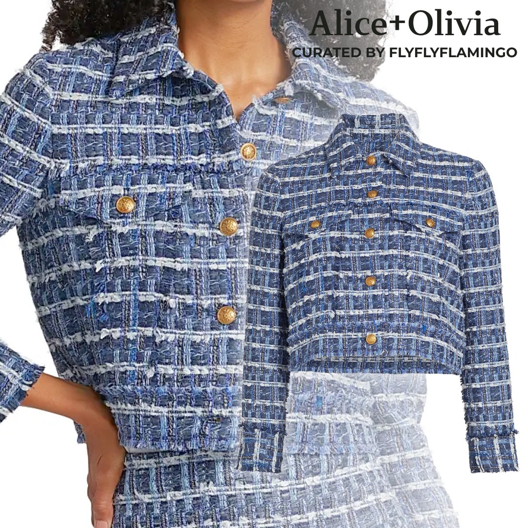 【Alice+Olivia】Chloe ツイード ボクシー クロップ ジャケット