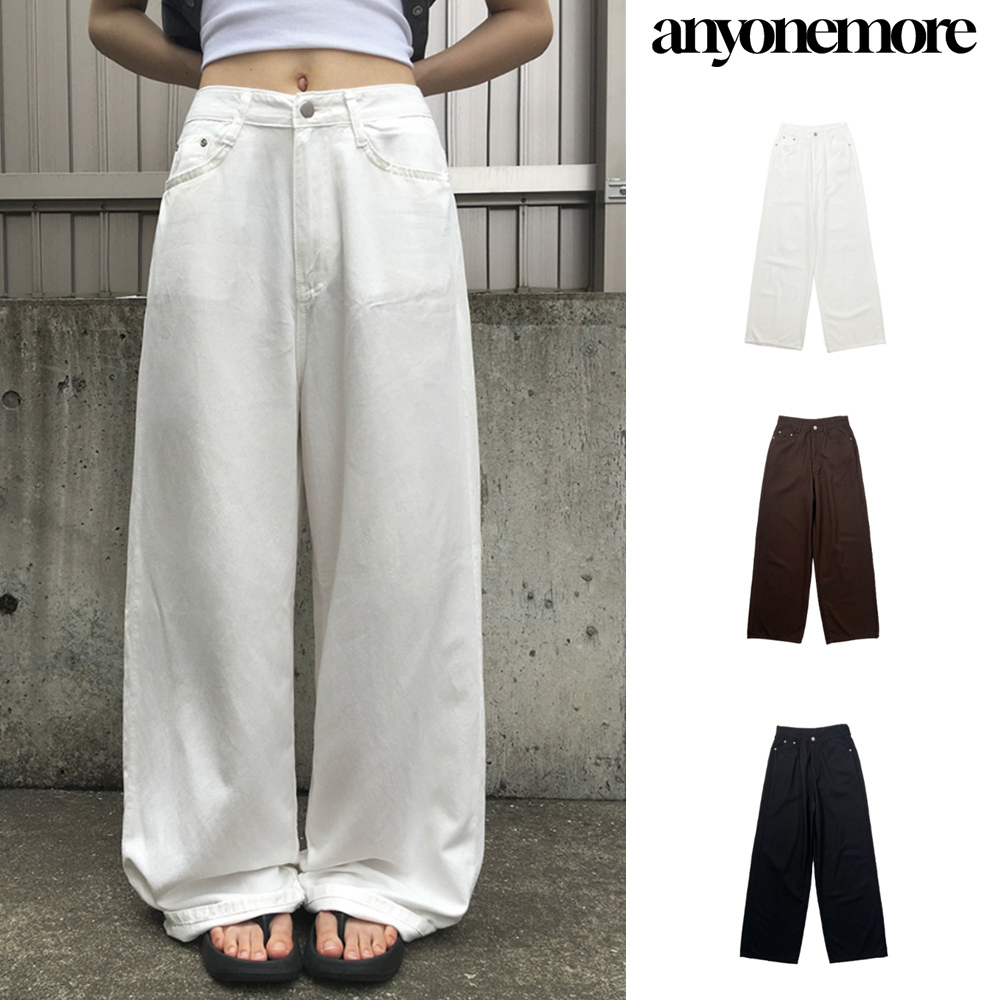 【Anyone more】Noka Summer Summer Cotton Wide Pants