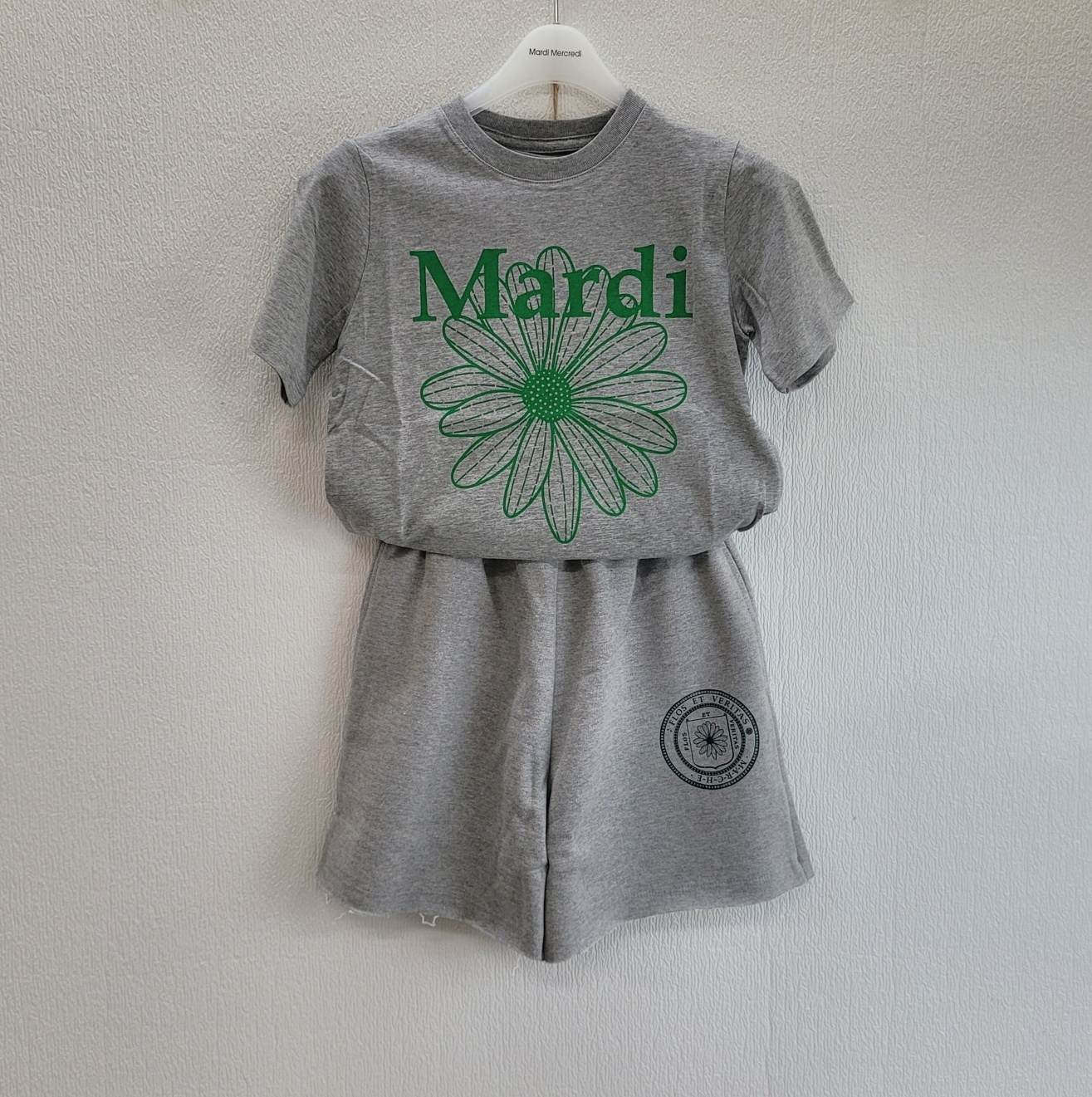 ●Mardi Mercredi●KIDS SHORTSEMBLEM SET_GREY