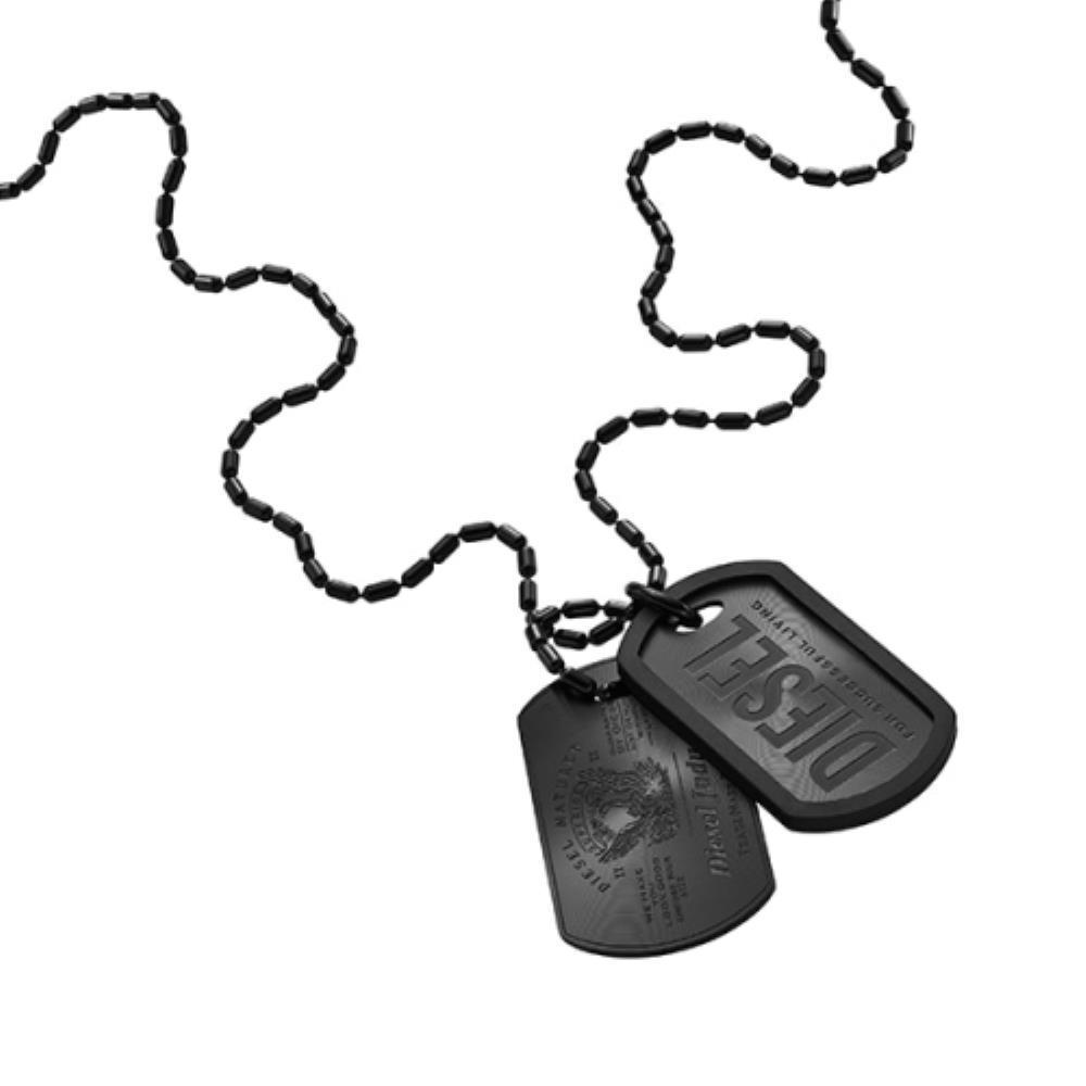 ★DIESEL★ logo tag pendant necklace DX1554001