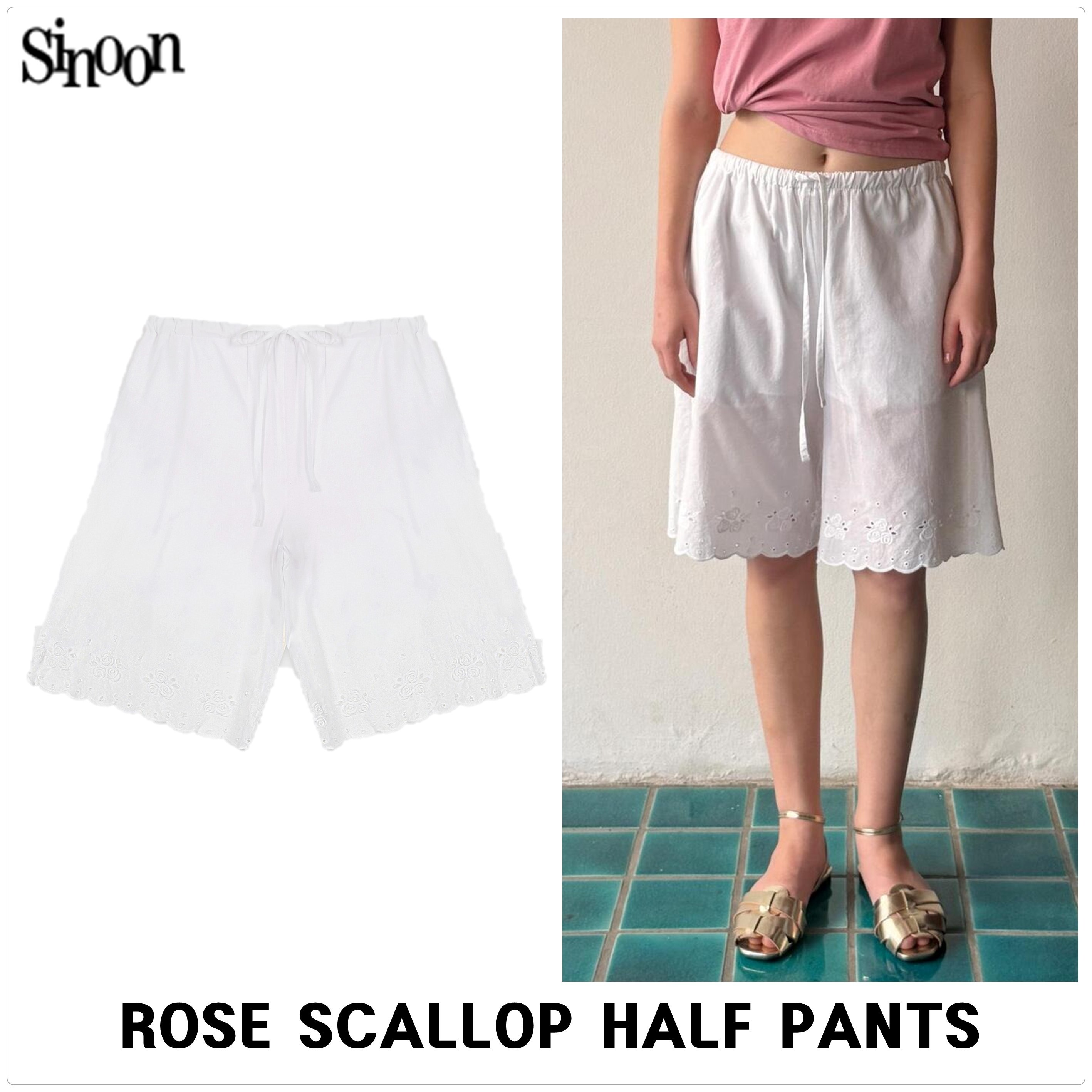 [Sinoon] ROSE SCALLOP HALF パンツ★新作・25SS★韓国★