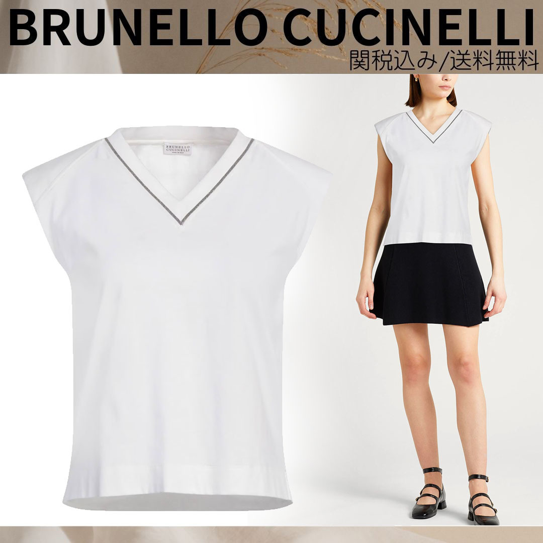 【BRUNELLO CUCINELLI】関税込/送料無料 Ｔシャツ Vネック