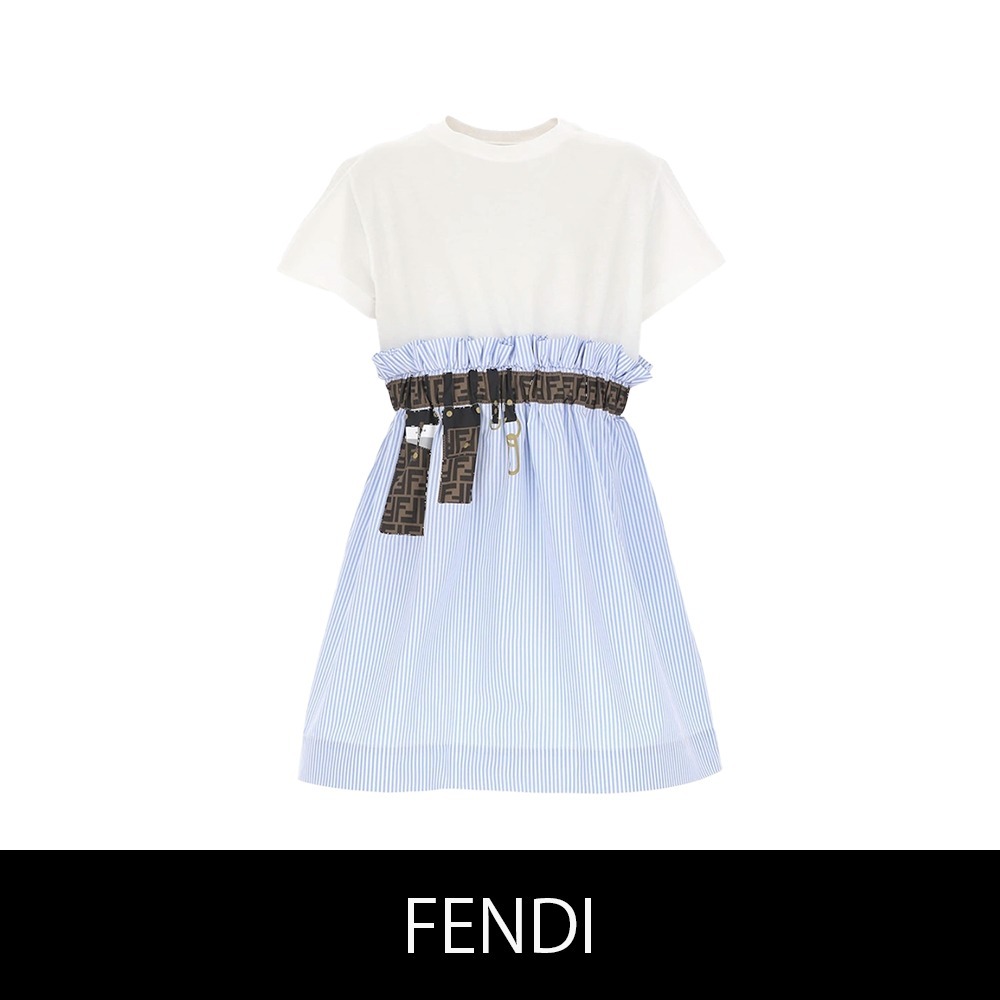FENDI★モックベルト ストライプドレス ★送関込