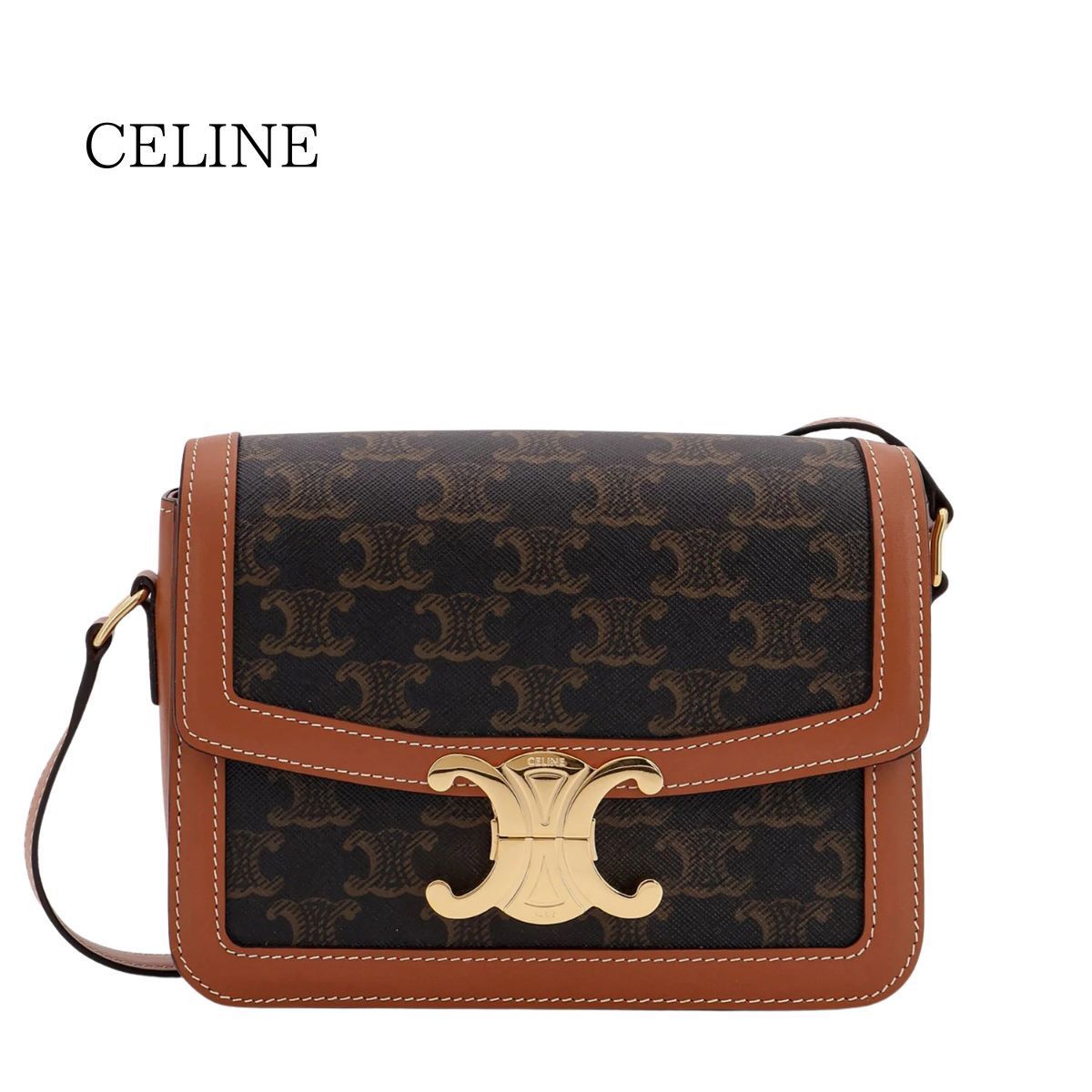 CELINE ティーン トリオンフ キャンバス ショルダーバッグ ロゴ