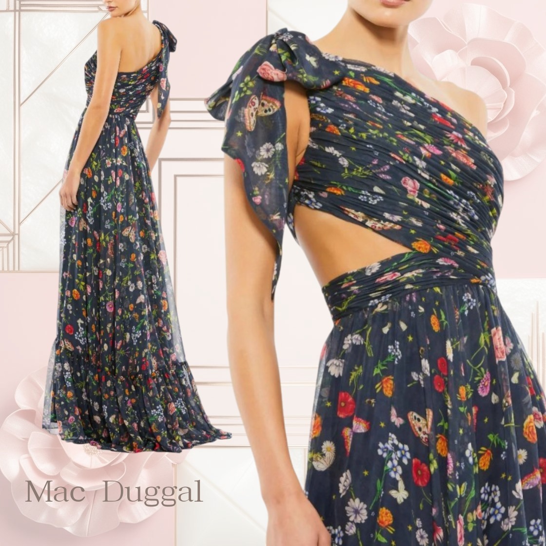 【Mac Duggal 】お洒落♪ワンショルダー フロウィーガウン