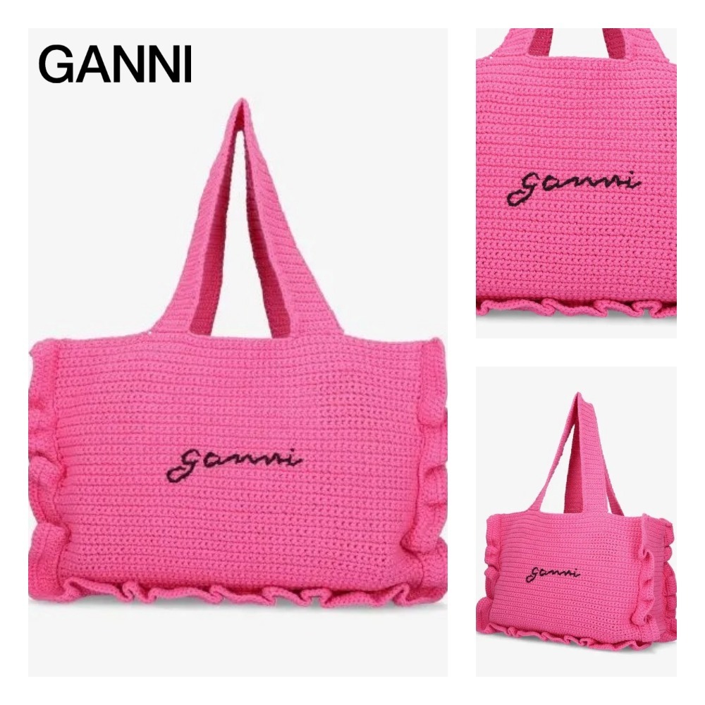 ● GANNI ● Cotton Crocheted Frillトートバッグ