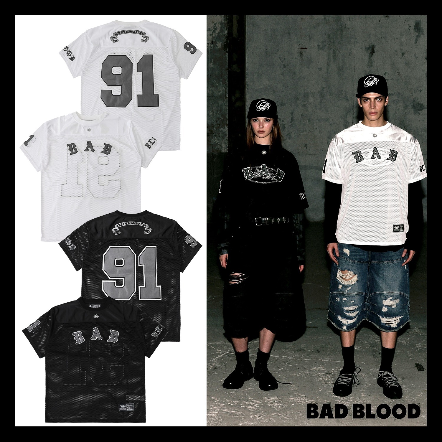 【BADBLOOD】Workshop Net Rugby Jersey