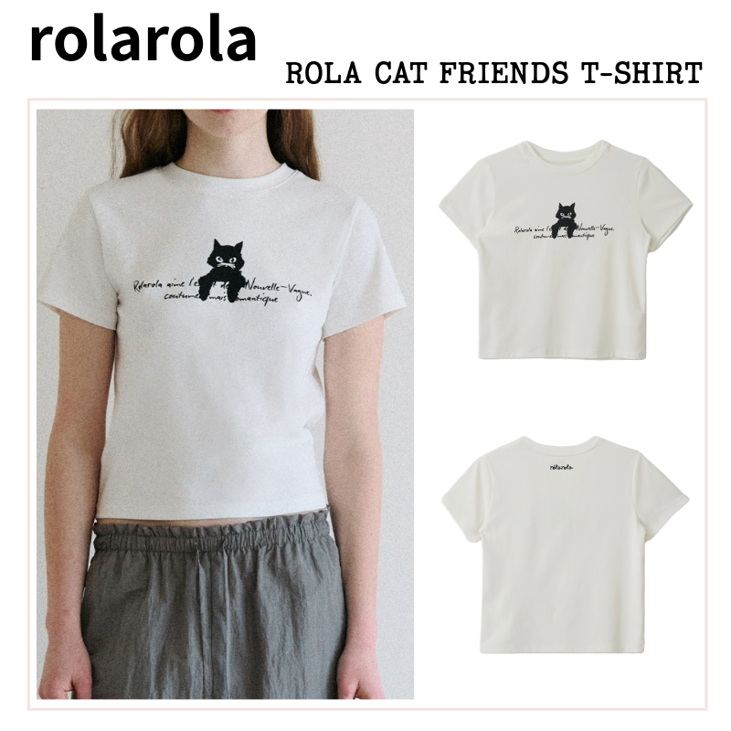 ★rolarola★ ROLA CAT FRIENDS TSHIRT WHITE