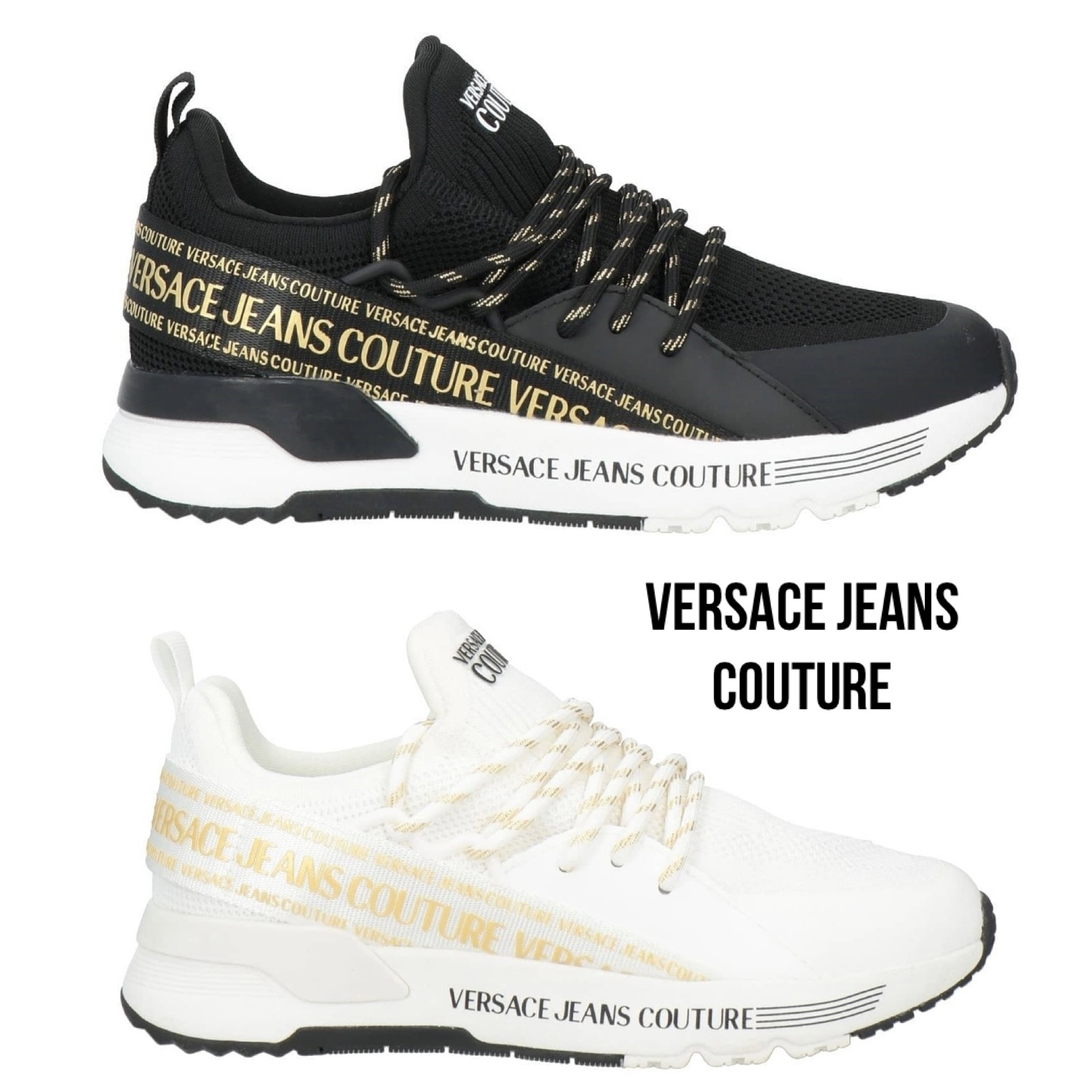 送料関税込み☆VERSACE JEANS COUTURE ロゴ スニーカー