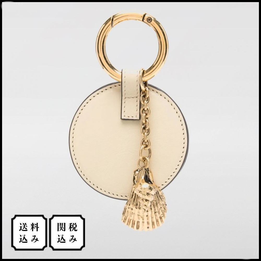 【関税込】CHLOE シャイニーレザー ミラーチャームキーリング