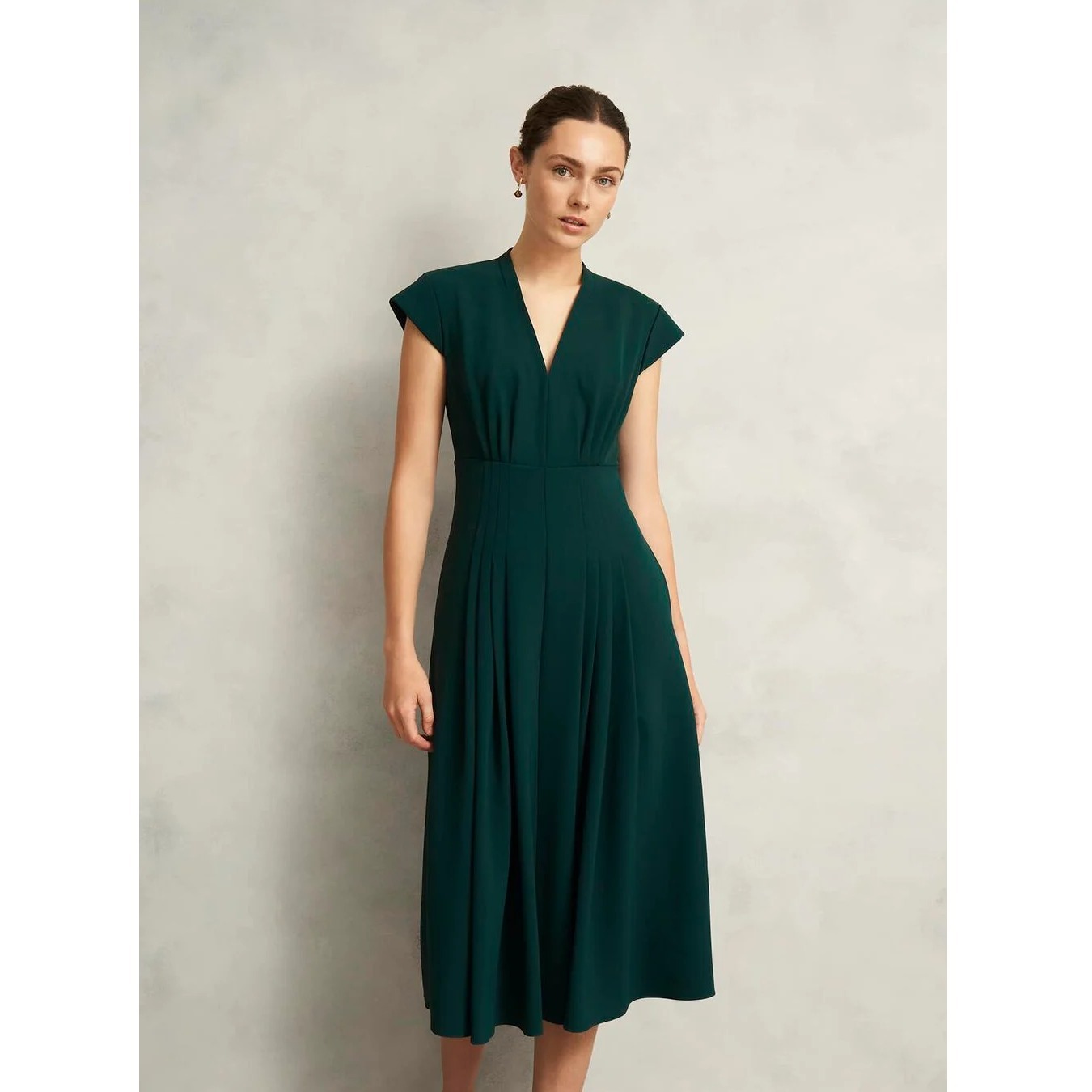 HOBBS LONDON ソフィー Vネック ピンタック ドレス
