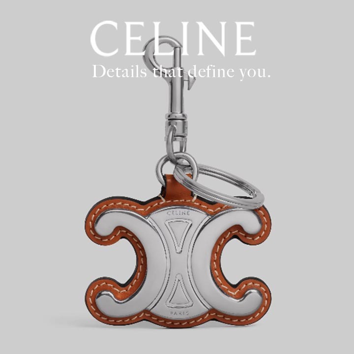 *洗練ミニマルな存在感*【CELINE】メタル トリオンフ キーリング