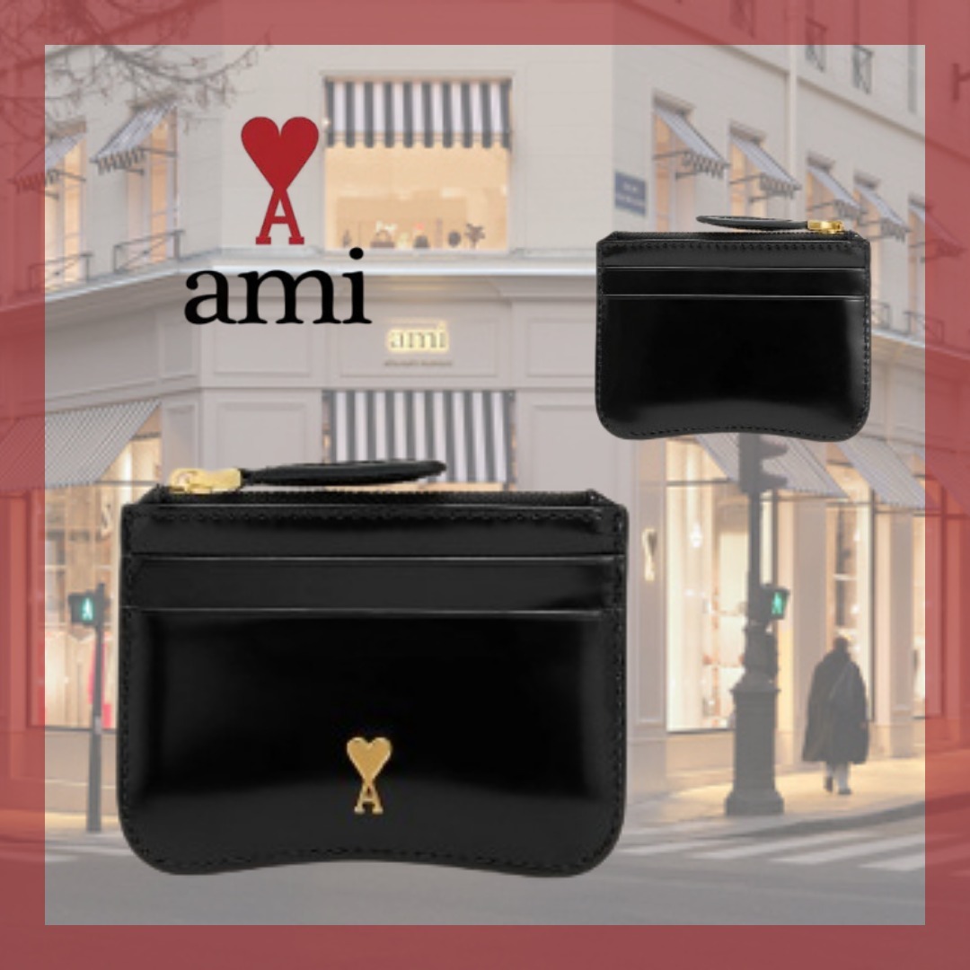 【Ami paris】ジップ カードホルダー usl707al0139001 ブラック