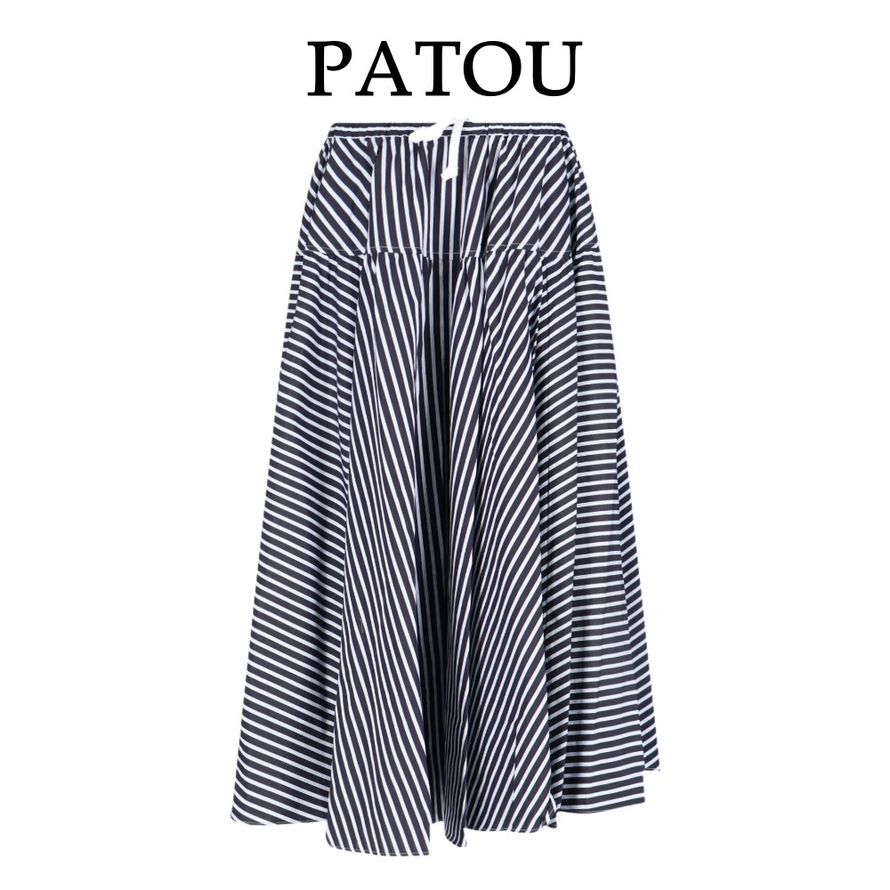 【Patou】パトゥ ストライプ Aラインスカート