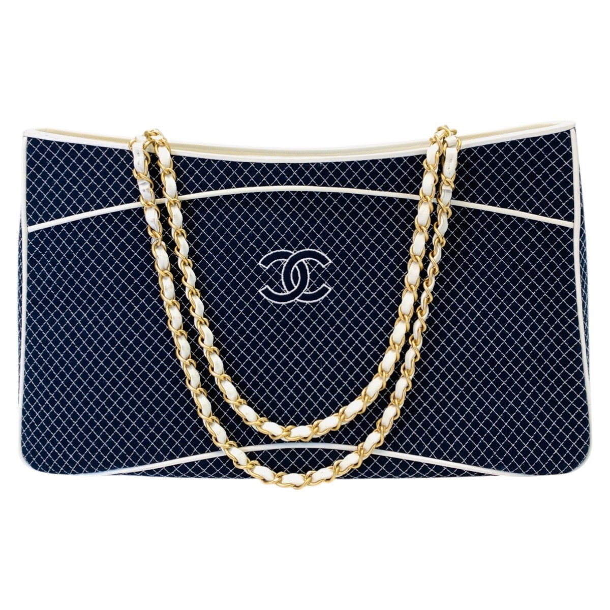 CHANEL マイクロ マトラッセ チェーントート ネイビー 9608