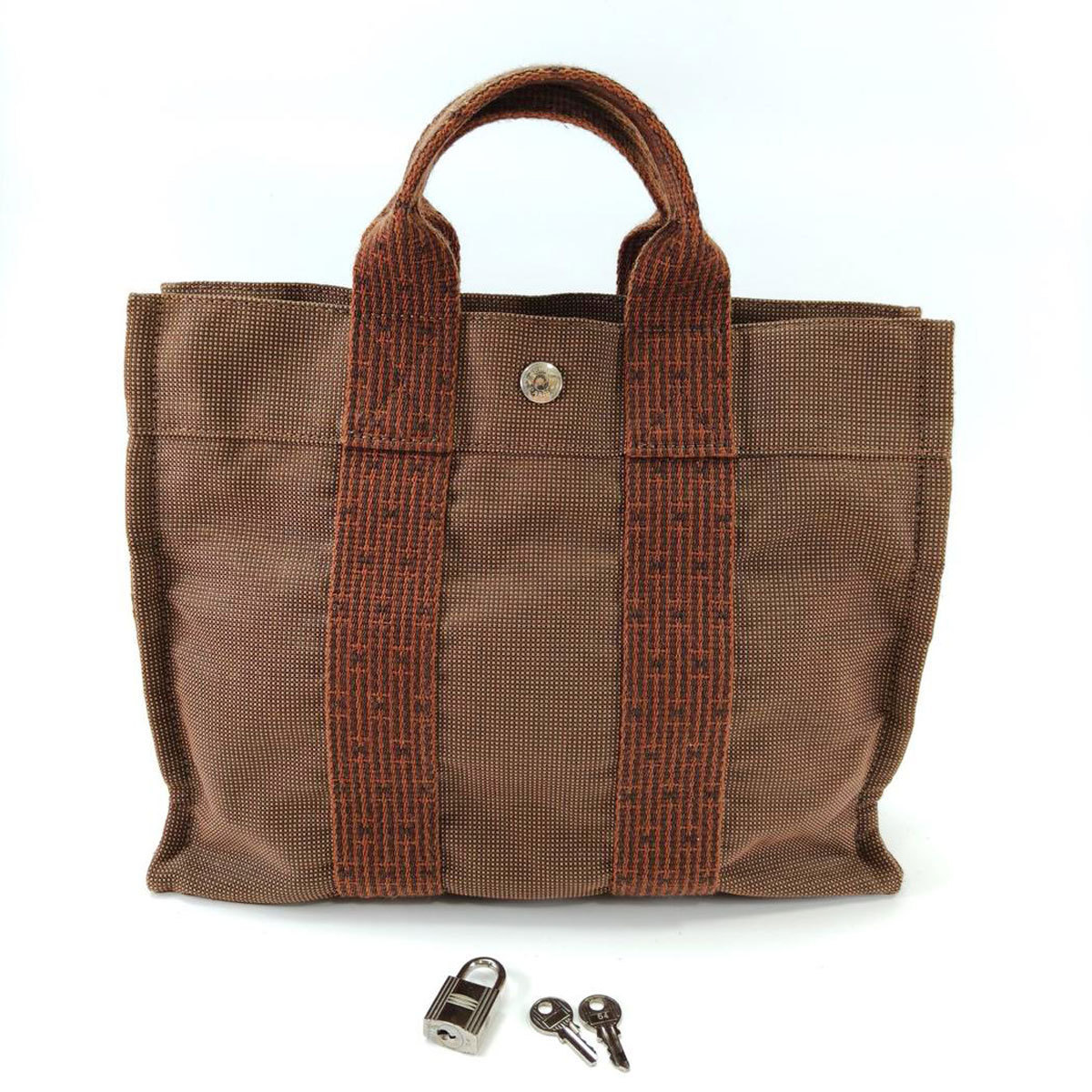 HERMES エールライン トートPM トートバッグ ブラウン 9669