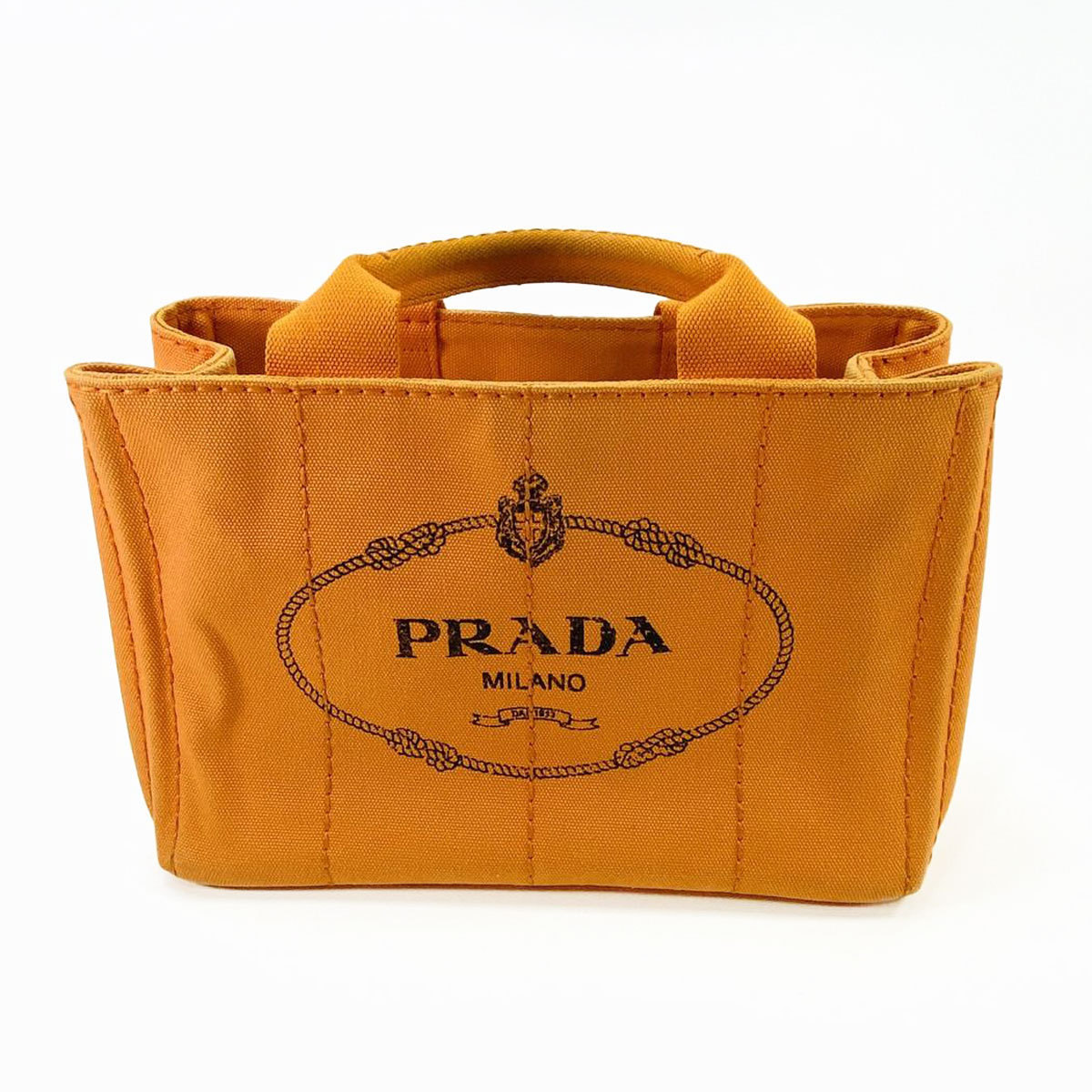 PRADA カナパ トートバッグ オレンジ ゴールド金具 9672