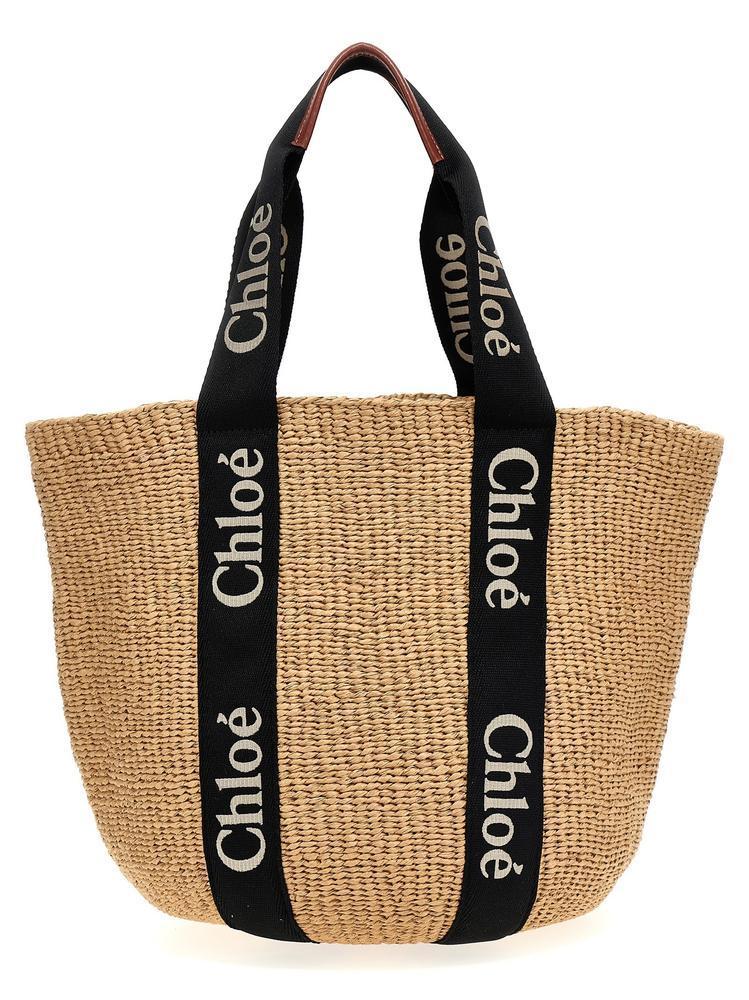大特価SALE★CHLOE★WOODY バスケット かごバッグ★ブラック 系
