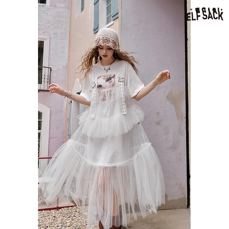 ELFSACK ワンピース プリンセス メッシュ 2点セット