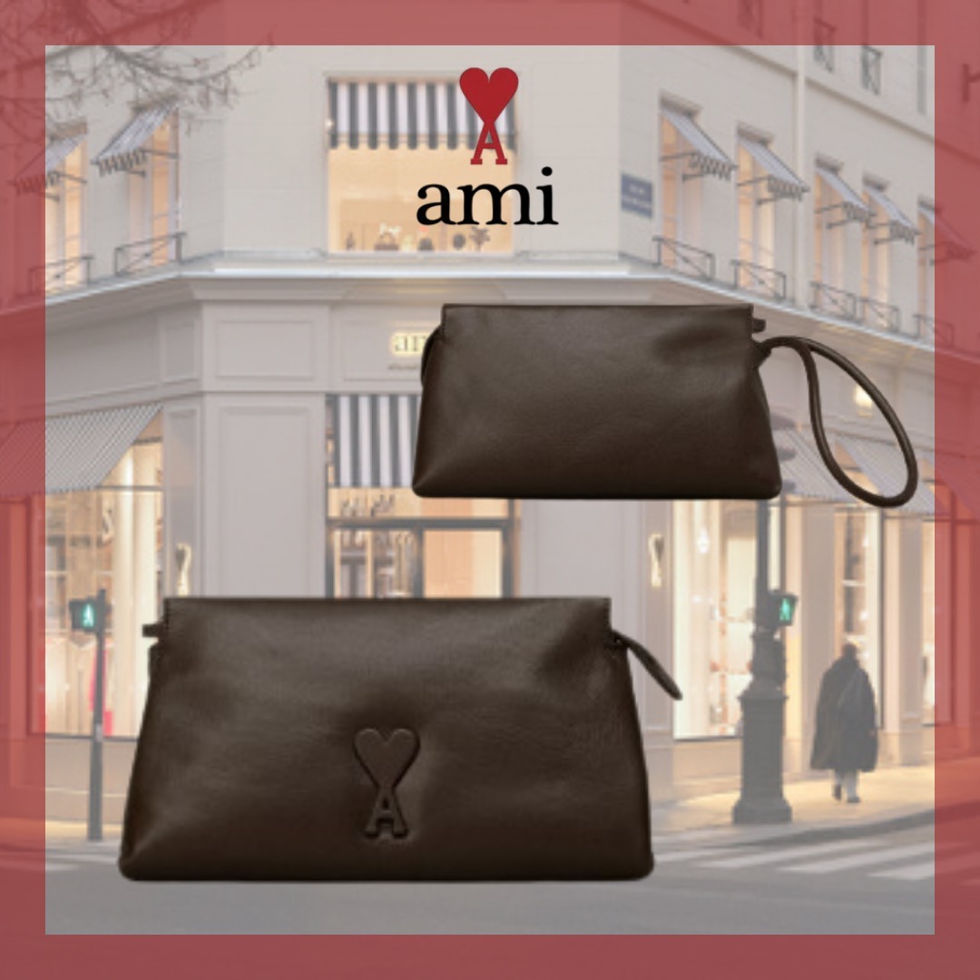 【Ami paris】Voulez-Vous ポーチ ull700al0052221 ブラウン