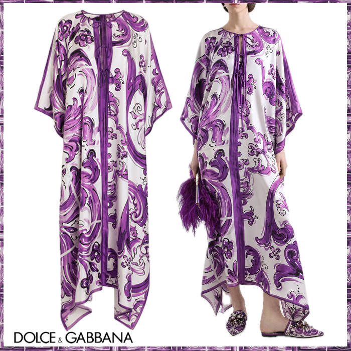 Dolce&Gabbana 25秋冬《マヨリカプリント カフタンドレス》直営