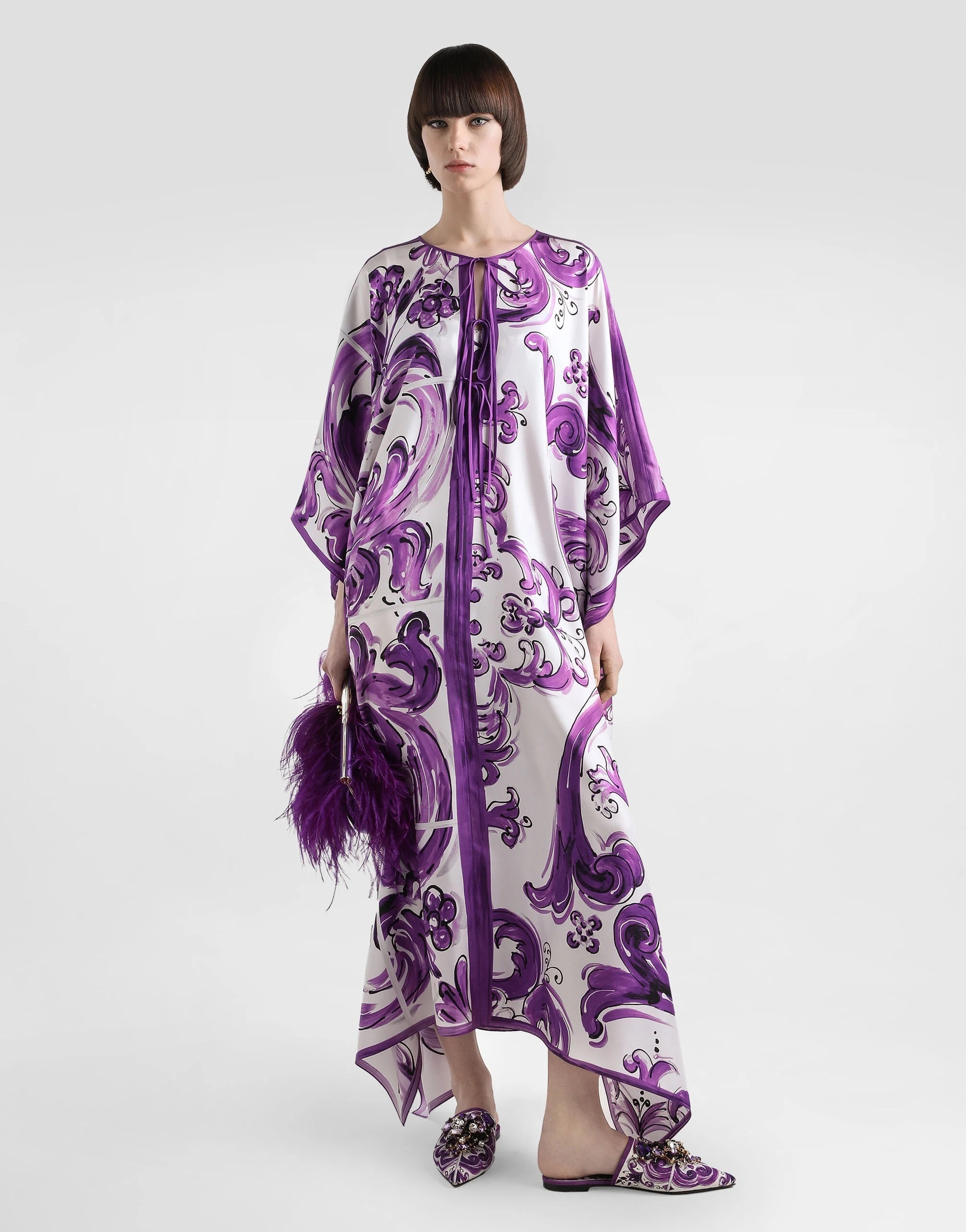 Dolce&Gabbana 25秋冬《マヨリカプリント カフタンドレス》直営