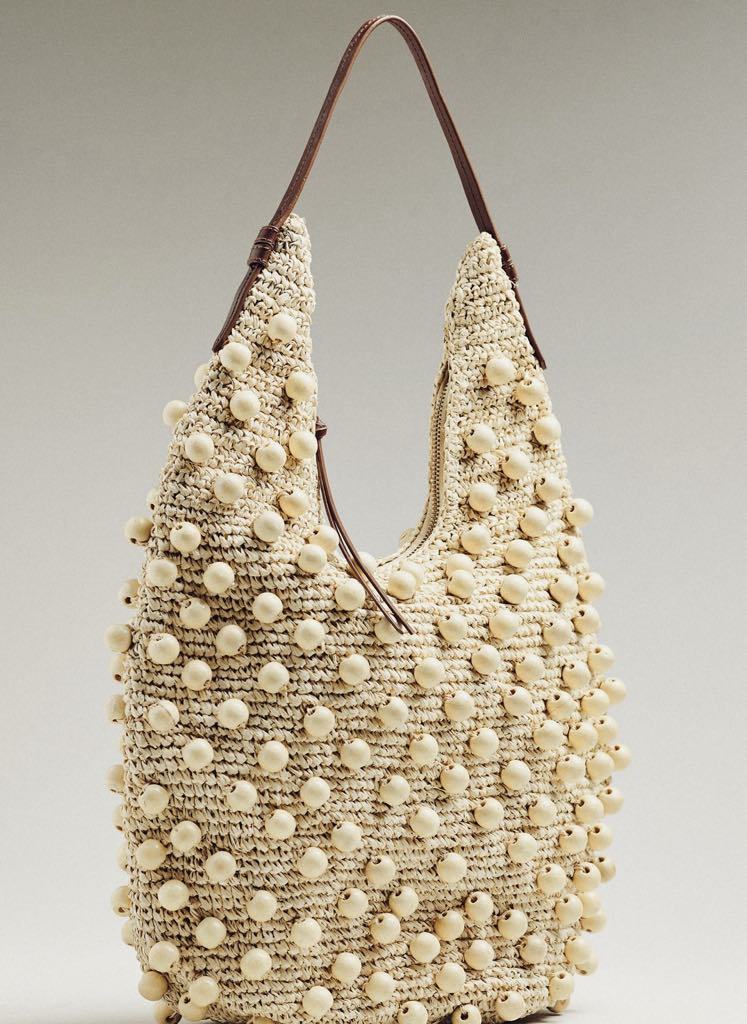Anthropologie ★ POOLSIDE Brighton Slouchy Beaded Bag