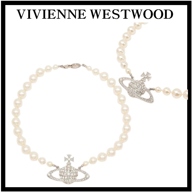 関税込☆VivienneWestwood★One Low Pearl Bath Relief Necklace