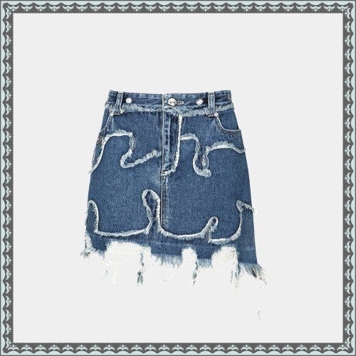 ★ANDERSSON BELL★ Miako Wave Denim Skirt apa715wDENIM BLUE