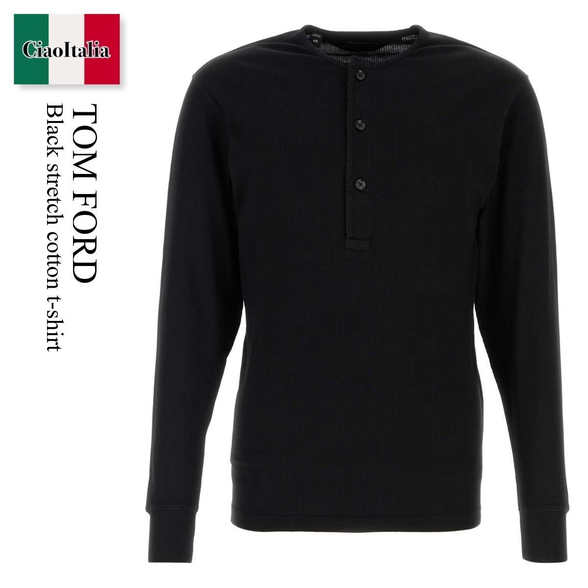 Tシャツ・カットソー Tom Ford Black Stretch Cotton T-Shirt