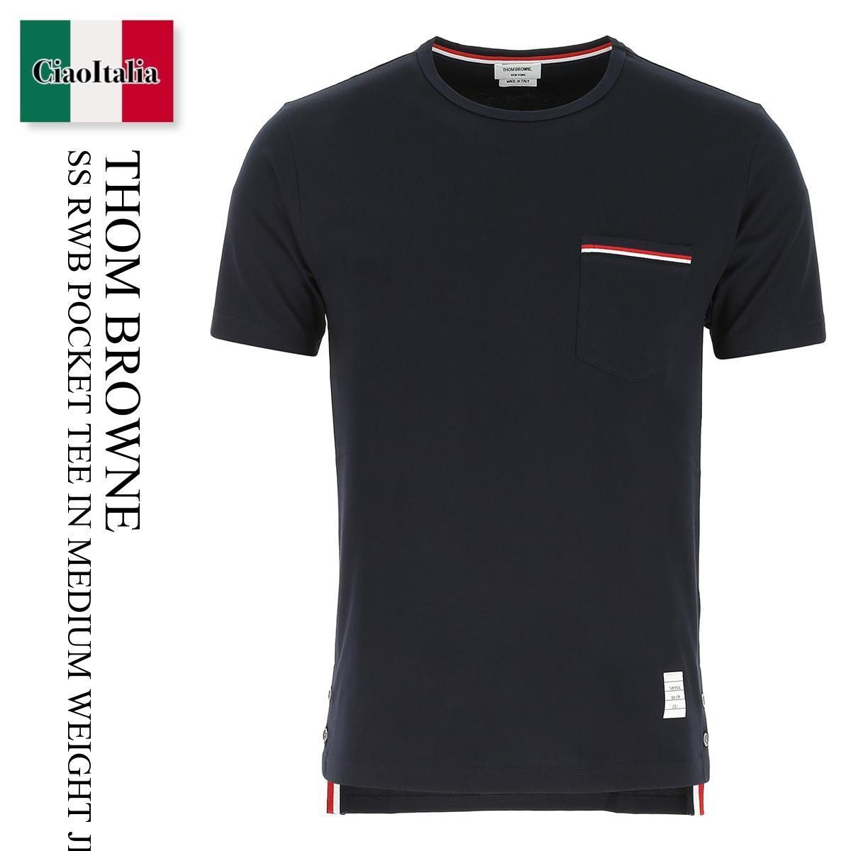 Tシャツ・カットソー Thom Browne Ss Rwb Pocket Tee In Medium Weight Jerse