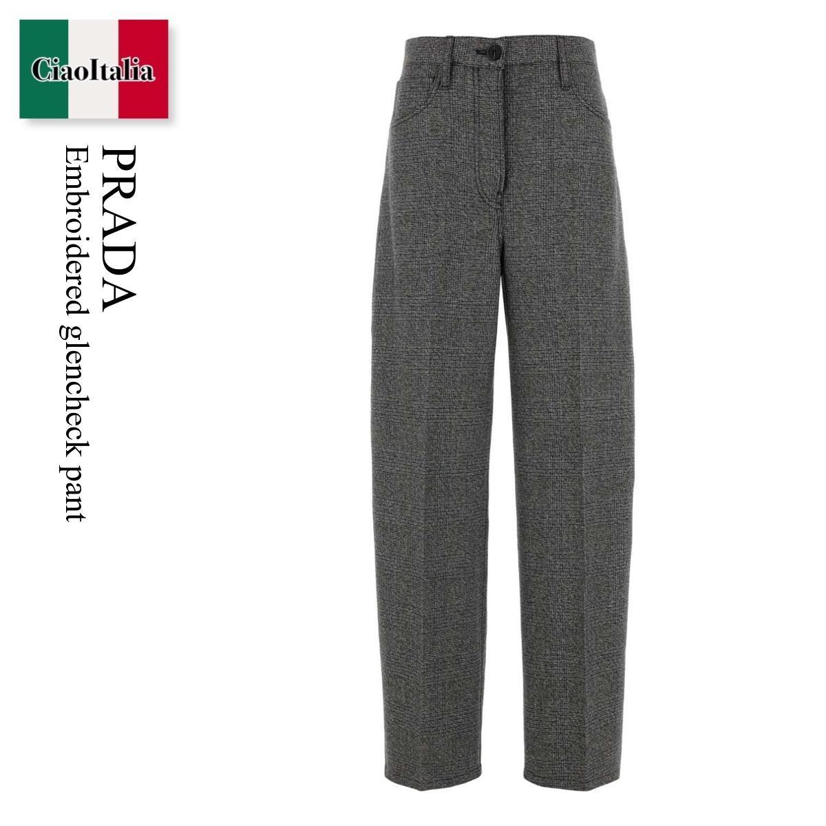 パンツ Prada Embroidered Glencheck Pant