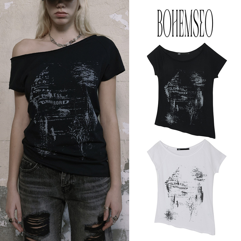 【BOHEMIAN SEOUL】FUNKY SCOOP NECK TEE CONCH